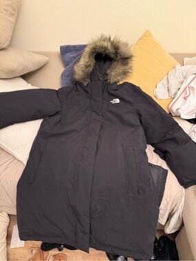 The North Face Black Down Parka with Faux Fur Trimmed Hood